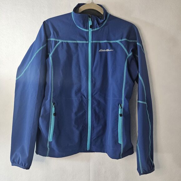 EDDIE BAUER First Ascent Jacket Womens Sz M Blue Full Zip Wind Resistant - Picture 1 of 8